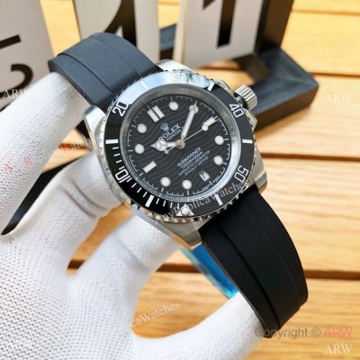 Replica Rolex Submariner Watches Stainless Steel Black Rubber Strap